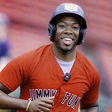 Jimmy Fund Day participant running bases at Fenway